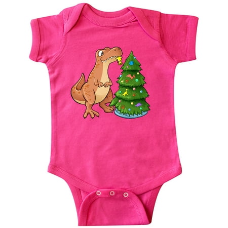 

Inktastic Tyrannosaurus Rex Decorating Christmas Tree Gift Baby Boy or Baby Girl Bodysuit