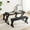 black, variant on 4-Person Dining Table Set with 2 Benches, Space-Saving Rectangular Kitchen Table & Bench Set with Sturdy Metal Frame for Apartments