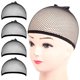 thumbnail image 1 of Gorro para peluca, 4 unidades de red de malla negra para peluca, gorros de malla cerrados para peluca, gorros tejidos con forro para mujeres, hombres y niños, 1 of 5