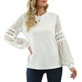 thumbnail image 1 of Top tipo jersey para mujer, camisa de manga larga para mujer, blusa con manga farol para mujer, camisa de manga larga para mujer, compacta y ligera, 1 of 6