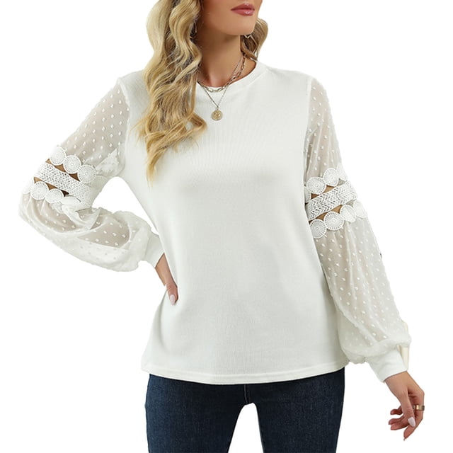 Top tipo jersey para mujer, camisa de manga larga para mujer, blusa con manga farol para mujer, camisa de manga larga para mujer, compacta y ligera