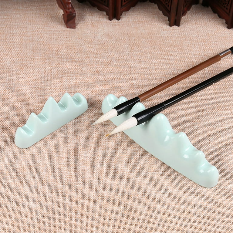 FaLX Writing Brush Holder Smooth Surface Jade-like Glossy Portable Chinese  Painting Brush Stand for Home 