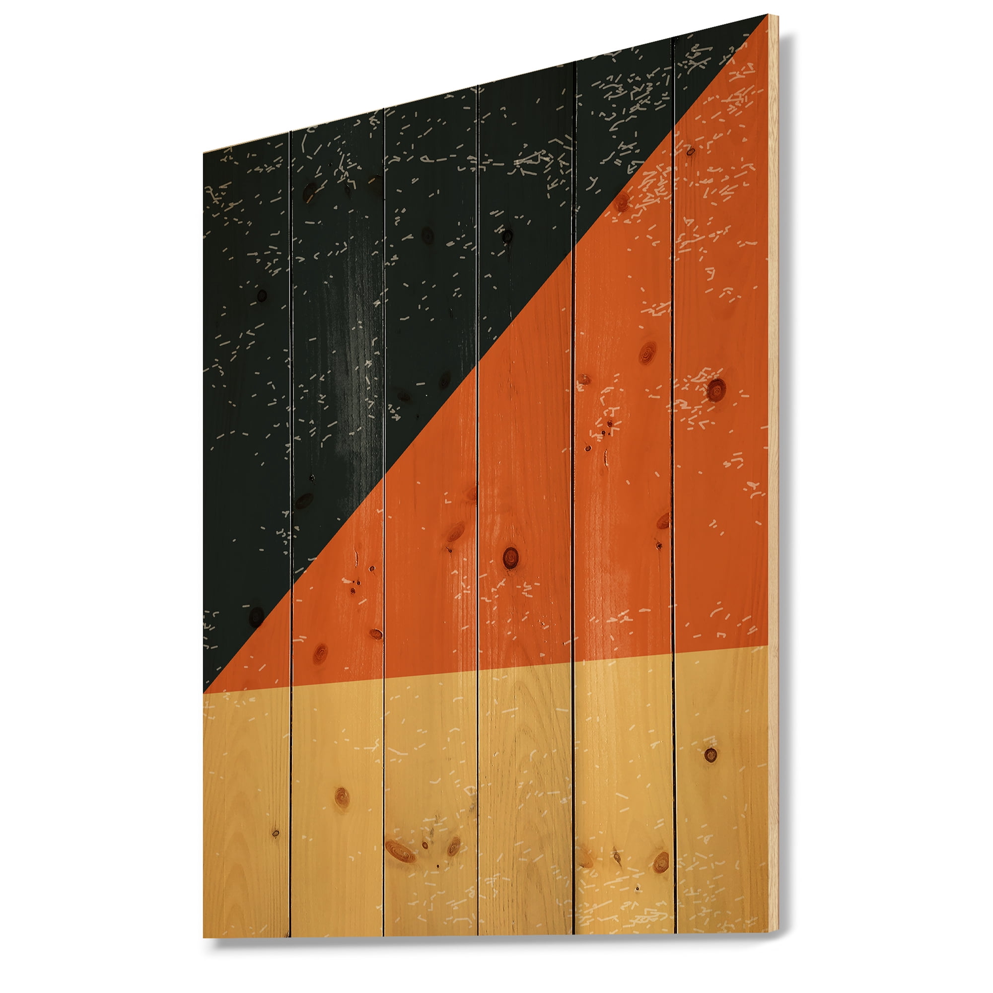 Designart 'Elementary Forms in Minimal Geometric Compostions IV' Modern Print on Natural Pine Wood