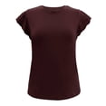 thumbnail image 1 of Blusa George para Mujer Cuello Redondo, Manga Corta con Eylet Vino Talla G, 1 of 4