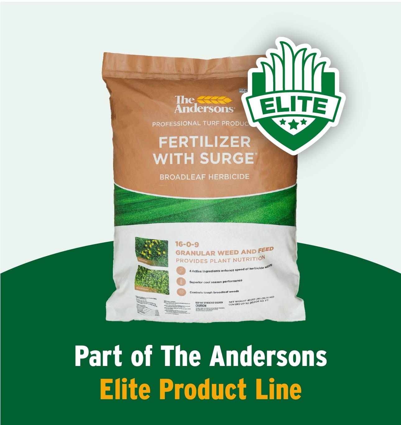 The Andersons Professional Surge Weed and Feed 16-0-9 Post-Emergent Weed Control and Fertilizer - Covers up to 20,000 sq ft (40 lb)