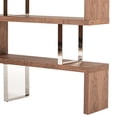 thumbnail image 2 of Zig Zag Wooden Frame Shelf Unit with Metal Braces Support, Brown and Silver- Saltoro Sherpi, 2 of 5