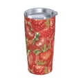 thumbnail image 2 of Kll Strawberry Stainless Steel Vacuum Insulated Coffee Cup 20 Oz Insulated Travel Mug Water Cup With Leak-Proof Straw Lid & Flip Lid,1 Metal Straws,1 Cleaning Brush, 2 of 8