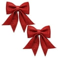 thumbnail image 2 of Glitter Bow Ornament - 2PCS Red Sequin Bows Hanging Ornaments for Christmas,New Year,Party,Wreaths,Tree,Wall,Indoor & Outdoor Decorations,Christmas Decorations,6*4.7IN, 2 of 9