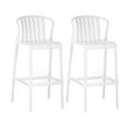 thumbnail image 2 of Orion 29.5" Modern Outdoor Patio Bar Stools, Perforated Slat Back, White, Set of 2, 2 of 5