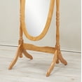 thumbnail image 4 of Roundhill Furniture Traditional Queen Anna Style Wood Floor Cheval Mirror, Oak Finish, 4 of 6