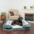 thumbnail image 4 of FurHaven Pet Products Velvet Waves Perfect Comfort Orthopedic Sofa-Style Pet Bed for Dogs & Cats - Celadon Green, Jumbo, 4 of 13