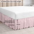 thumbnail image 5 of CCNY Dust Ruffled Style Bed Skirt Queen size Adjustable Elastic 10" Drop Length Microfiber Made Pink Bedskirts, 5 of 6
