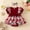 Wine, variant on Kayannuo Summer Dress for Girls Baby Girls Dresses 1-18M Baby Girl Short Sleeve Ruffle Dress Flower Stripe Wrapped Fart Suit One-piece Headband Set Birthday Dress