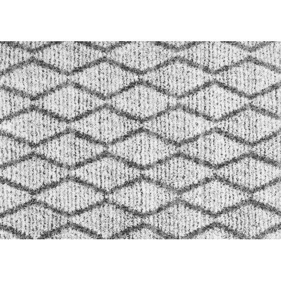Ahgly Company Indoor Rectangle Trellis Gray Modern Area Rugs, 8' x 12'