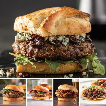 Omaha Steaks PureGround Burger Flight (8x PureGround Filet Mignon Burgers, 8x PureGround Delmonico Ribeye Burgers, 8x PureGround New York Strip Burgers, 8x PureGround Brisket Burgers, 2 lbs Ground Bf)