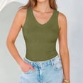 thumbnail image 4 of LIaqionyy Tank Tops for Women V Neck Ribbed Knit Slim Sleeveless Basic Tee Casual Summer Going out Clothes, 4 of 6