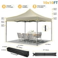 thumbnail image 6 of HOTEEL 10x10 Pop up Canopy Tent,Outdoor Tent with Mesh Window,Instant Tents for Party,Camping,Commercial,Waterproof Gazebo with 4 Removable Sidewalls,Khaki, 6 of 11
