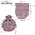 thumbnail image 6 of 12 Pcs Silk Drawstring Jewelry Bags 4.7x5.5 Flower Embroidered Brocade Bags Chinese Silk Jewelry Bags Gift Wrapping Pouches Purse Bag for Wedding Party Favors Packaging 12 Colors, 6 of 9