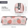 thumbnail image 3 of Yiaed Strawberry And Flowers Print Leather Pencil Case - Leather Pen Pencil Holder - Elegant & Practical Pencil Pouch for Work & Office, 3 of 7