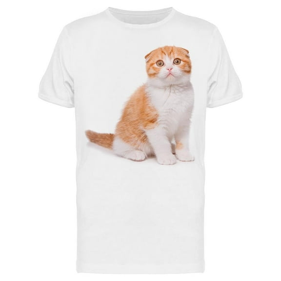 Scottish Fold Kitten W/Sad Look T-Shirt Men -Image by Shutterstock Men T-Shirt, Male x-Large