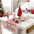 thumbnail image 4 of Christmas Peppermint Candy Table Runner, Red Xmas Believe Kitchen Dining Table Decoration, Winter Burlap Indoor Outdoor Home Decor Holiday Party Supply 13 x 36 Inches, 4 of 6