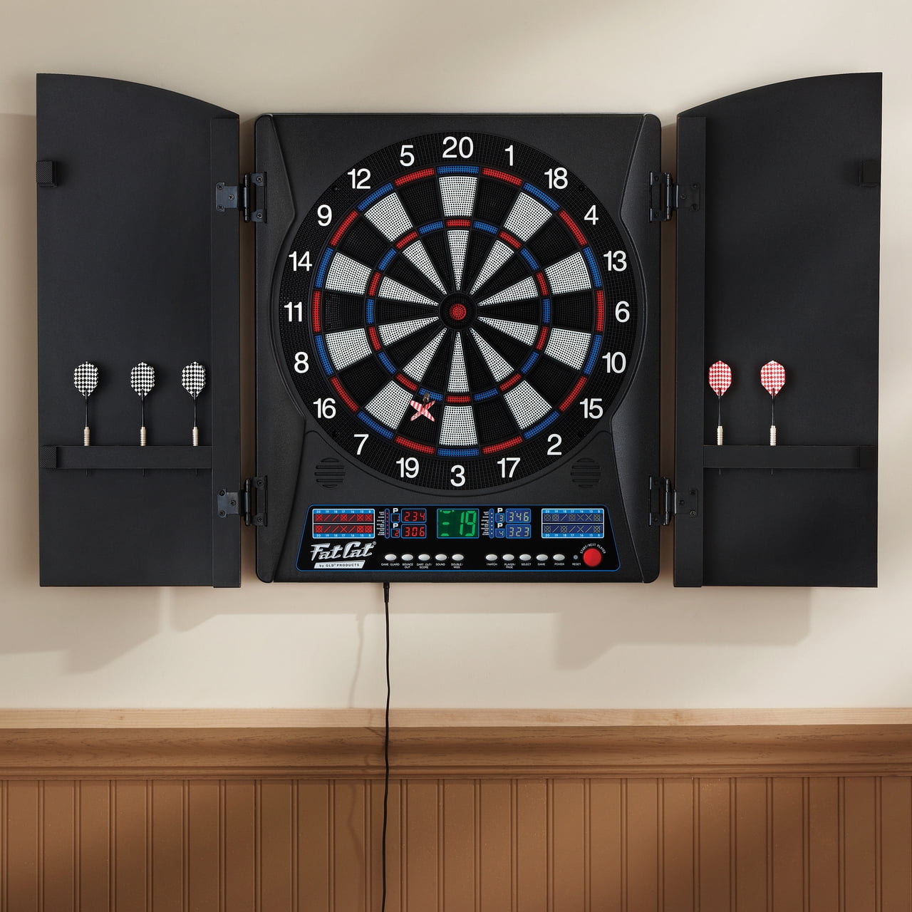 Fat Cat Electronx Electronic Dartboard with 13.5-inch Target, 34