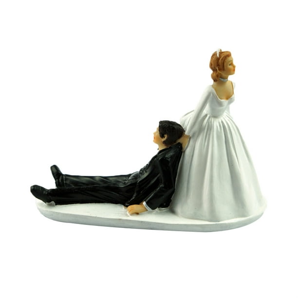 Funny Bride Groom Figurine Humor Favors Unique Gift Wedding Cake Toppers  Decoration 