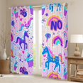 thumbnail image 2 of Rideaux Occultants Licorne Arc-en-Ciel Mignons Cheval Rêveur pour Salon 2 Panneaux 52"L X 63"H, 2 of 5