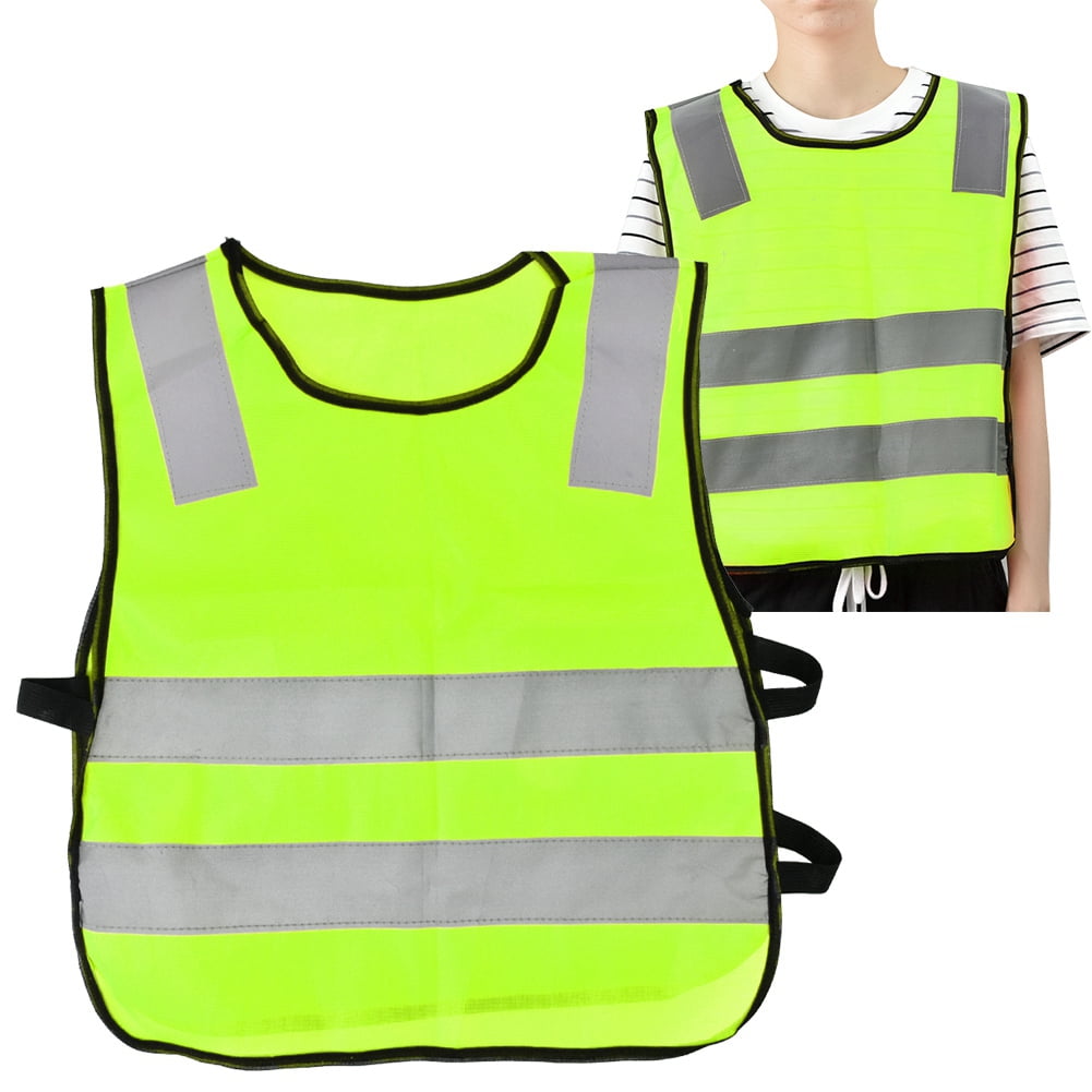 on The Way to School Group Activities High Visibility Children Student Kid Reflective Vest Night Walking Most Suitable for Children to go Out Traffic Safety Vest Fluorescent Green 