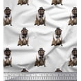 thumbnail image 1 of Soimoi Poly Georgette Fabric Bow,Hat & Pug Dog Print Sewing Fabric Yard 42 Inch Wide, 1 of 1