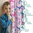 thumbnail image 3 of Blackout Kids Curtains,Pink Dinosaurs Flowers Leaves Pattern Childrens Insulated Curtains Set Of 2,Bedroom Essentials,Toddler Room Decor 42"x54", 3 of 5
