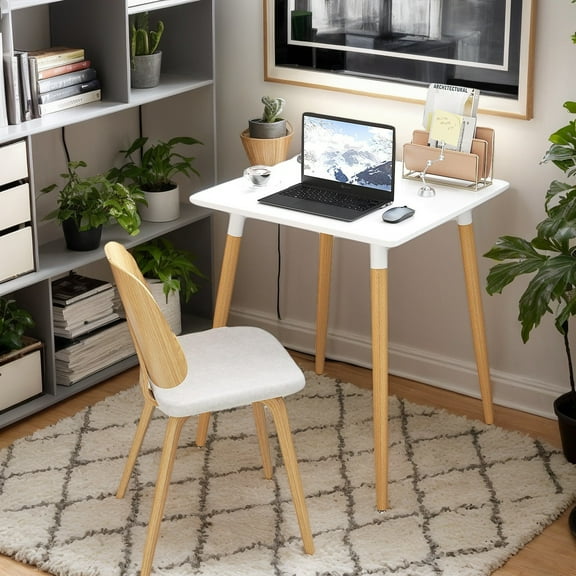 YYAo Dining Table, Kitchen Table, Dining Room Table,Square Dining Table with Adjustable Foot Pads for Dining Room Kitchen-White