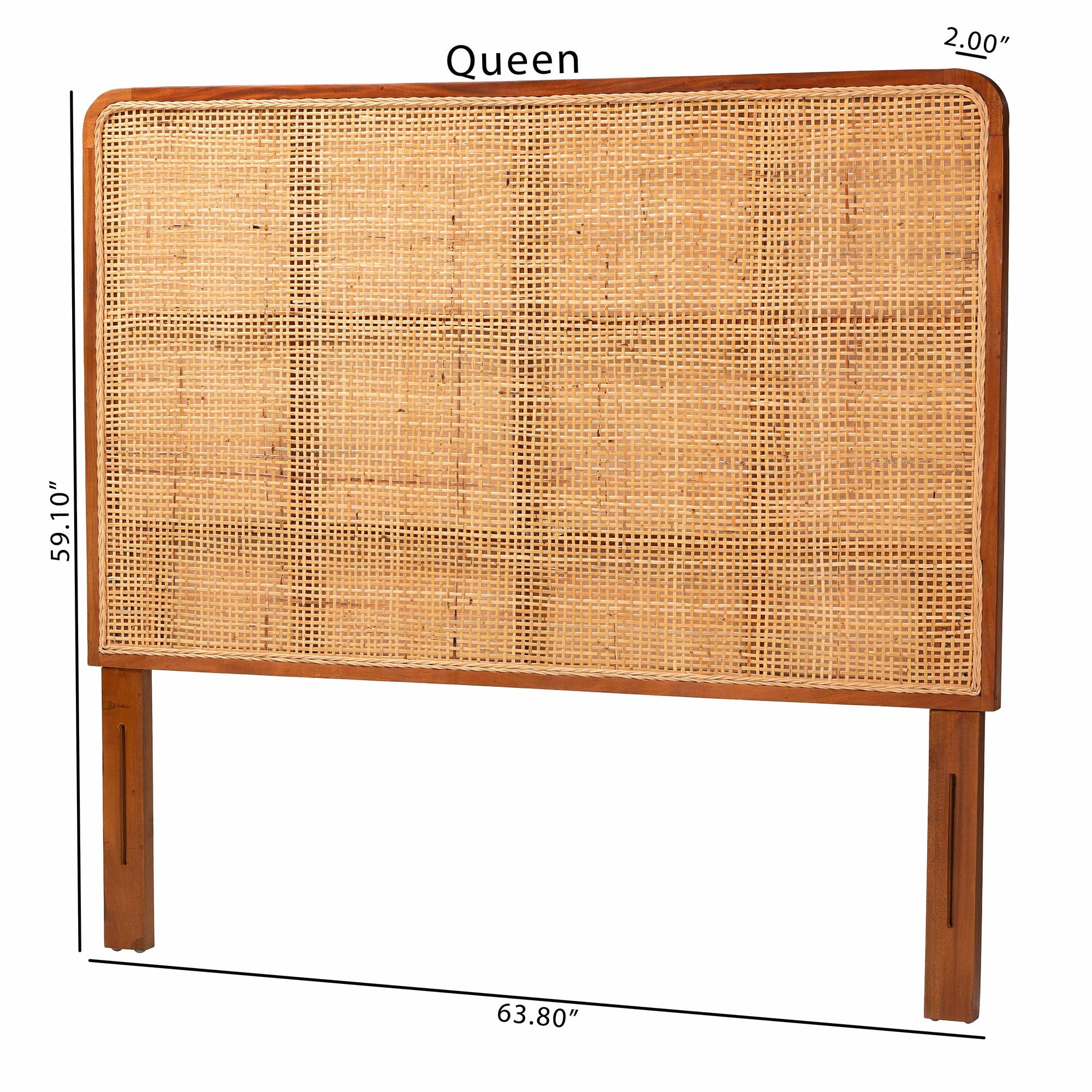 bali & pari Caspia Boho Headboard, Queen, Red Teak
