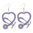 thumbnail image 2 of Wentin Earrings Clearance! Day Earrings Doctors Color Earphones Wooden Heart Earrings, 2 of 9