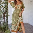 thumbnail image 3 of WILLBEST Vestidos Casuales para Mujer con Curvas, Vestido Largo Bohemio Informal de Manga Corta con Volantes y Cuello Cuadrado, Vestidos Maxi Fluidos Florales para Fiesta y Playa Grande, 3 of 3