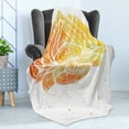 thumbnail image 4 of Ethnic Soft Flannel Fleece Throw Blanket, Vibrant Colored Lotus Flower with Boho Pattern on Watercolor Background, Cozy Plush for Indoor and Outdoor Use, 60" x 80", Multicolor, by Ambesonne, 4 of 5