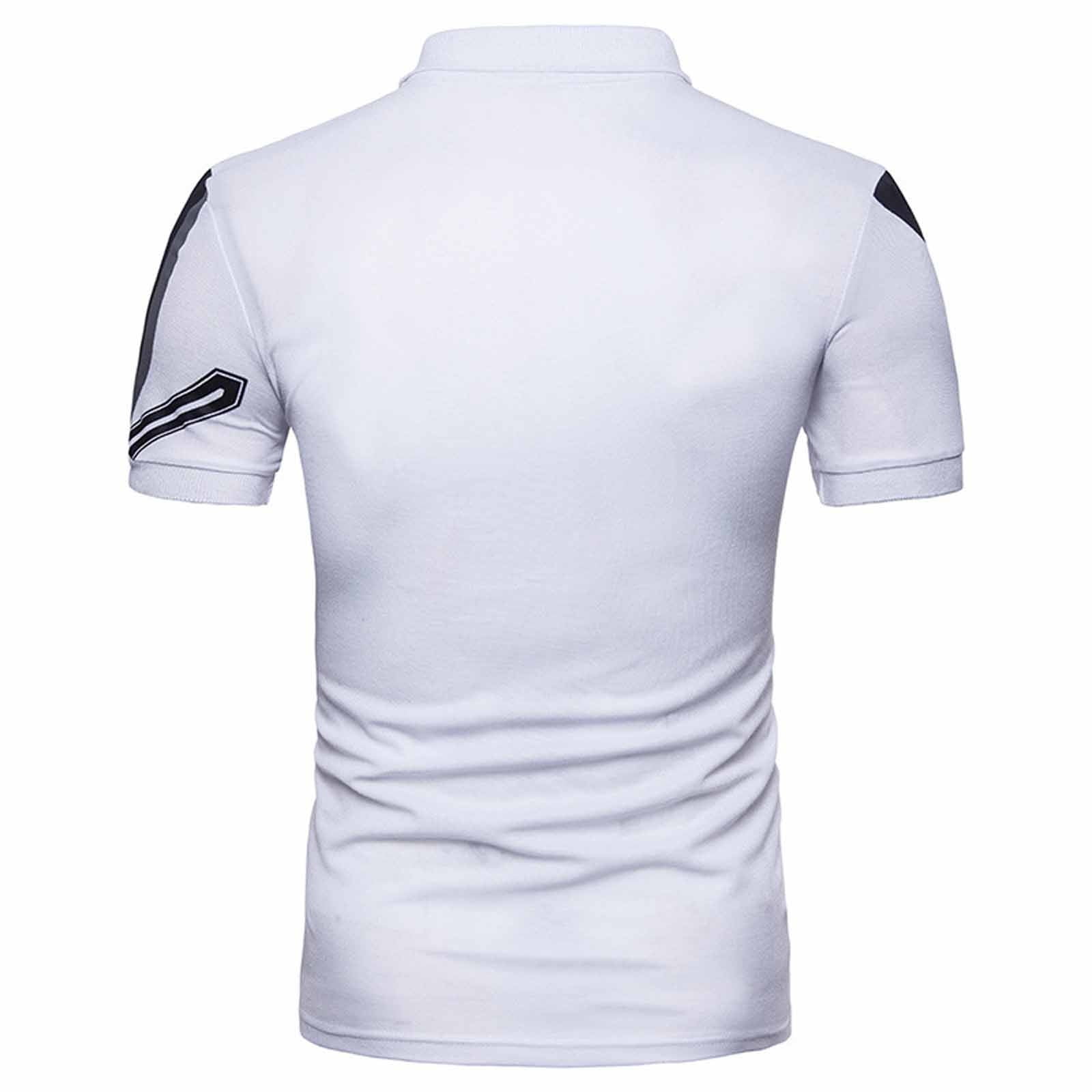 Zanvin Golf Shirts Men Men Short Sleeve Printing Turndown Pullover T Shirt Blouse men s Fashion Summer Clearance Sale white White