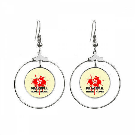 hong kong region pestability earrings dangle hoop jewelry drop circle