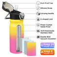 thumbnail image 4 of BJPKPK 18oz Stainless Steel Water Bottle with Straw, Insulated Water Bottle with Leak Proof Lid, Rainbow, 4 of 7