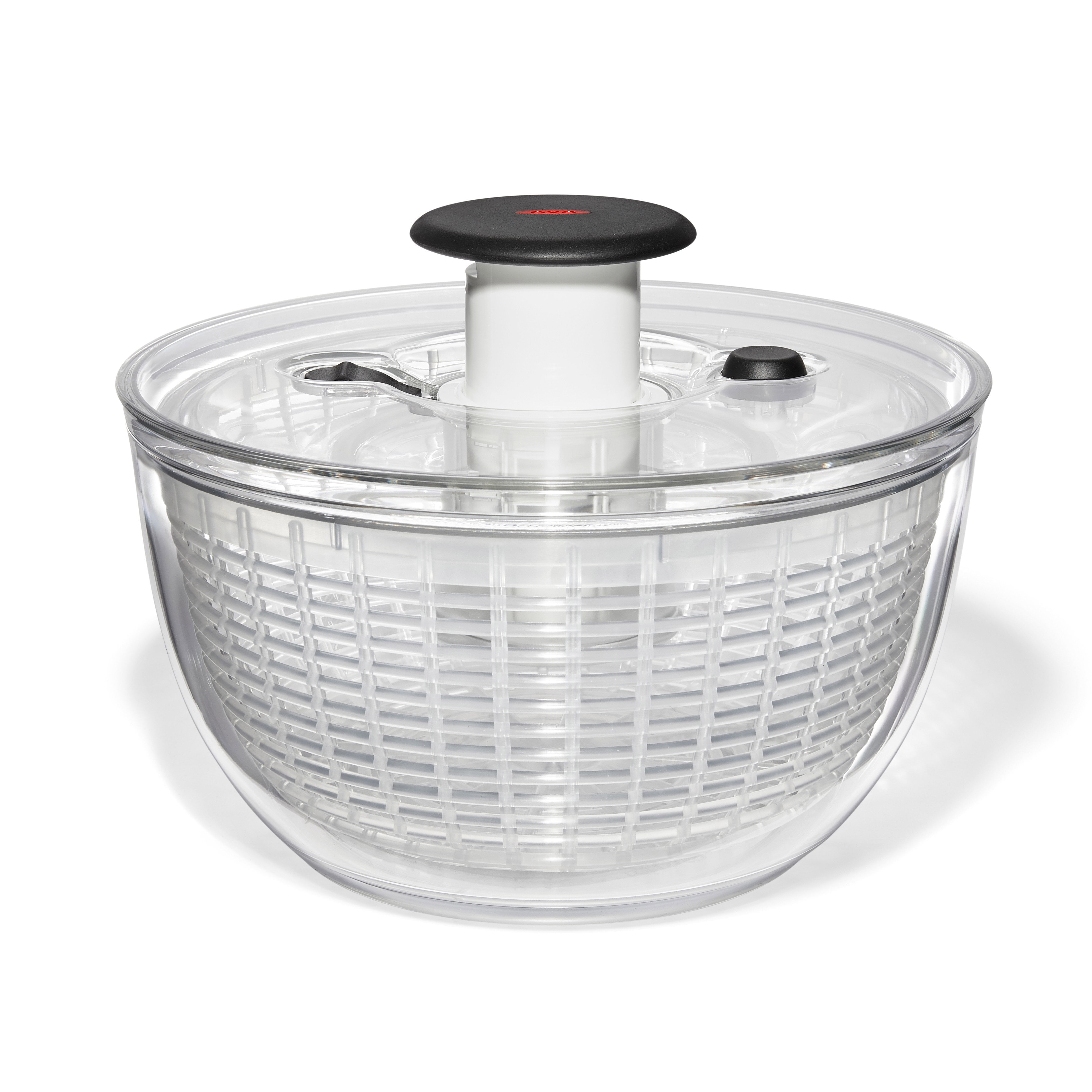 OXO Large Stainless Steel Non-Slip Salad Spinner with Clear