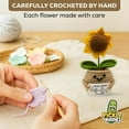 thumbnail image 4 of Emotional Support Crochet Flower Gift, Handmade Plush Plant with Positive Message, Unique Mini Decor for Desk, Friends, Teachers, 5 Styles - Difference Maker Sunflower, 4 of 8