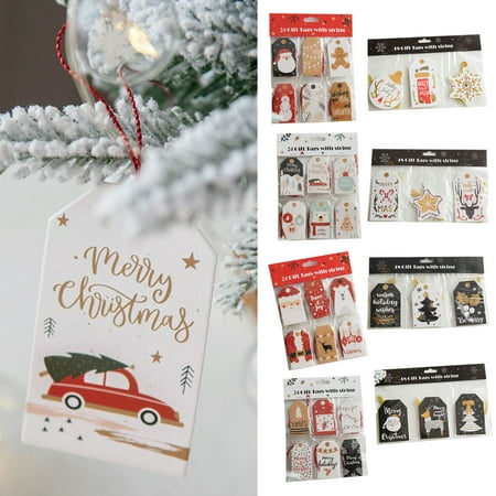

Christmas Hanging Card Cute Fine Workmanship Exquisite Wide Application Christmas Tags Pendant for Festival Brown Paper