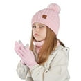 thumbnail image 4 of Girls Winter Hats Gloves and Scarf Set, Warm Lined Hat Gloves Knit Neck Warmer for 3-10 Years Boys Girls, 4 of 6