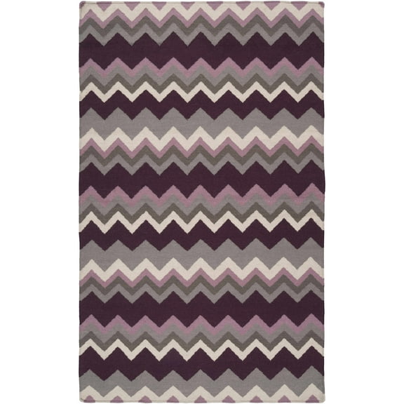 Hauteloom Hardwood Wool Living Room, Bedroom Area Rug - Contemporary - Ivory, Dark Brown, Gray - 2' x 3'