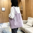 thumbnail image 3 of Bolso de lona color caramelo para mujer, tendencia urbana, bolso de hombro de color liso, bolso de mano para mujer, bolso de mano informal y sencillo 2025, 3 of 5