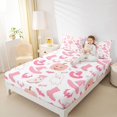thumbnail image 3 of Homewish Witch Boot Hat Halloween Queen Sheets for Girls, Candy Bat Ghost Pumpkin Queen Sheet Sets, 4pcs, 1 Flat Sheet, 1 Fitted Sheet and 2 Pillowcases, 3 of 5