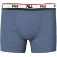 thumbnail image 2 of Fila Men's 4-Pack Logo Band 6" Inseam Boxer Brief Blue Heather/Grey/Blue/Grey Heather, Medium, 2 of 5