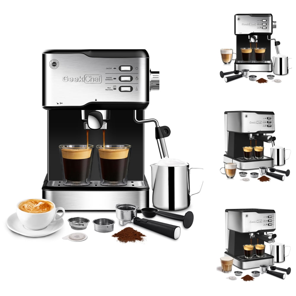 Fashnice 20 Bar Silver Coffee Makers Fully Automatic New Espresso Maker Machiato Cappuccino