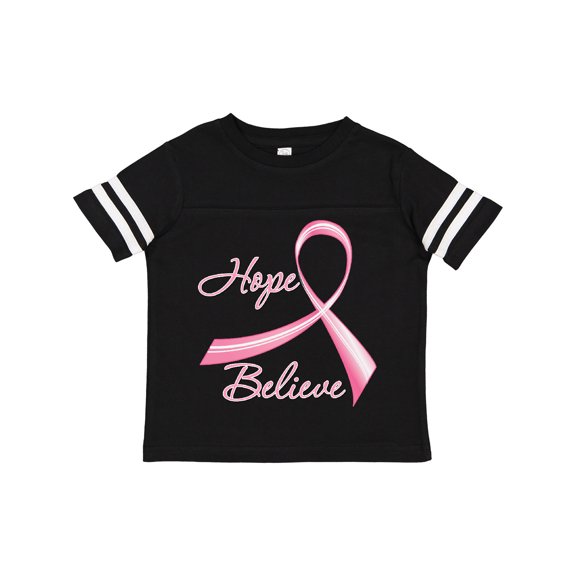 Inktastic Hope Believe Breast Cancer Ribbon Boys or Girls Toddler T-Shirt