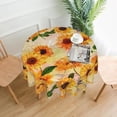 thumbnail image 2 of Round Sunflower Tablecloth Orange Flower Table Cloth Fall 60 Inch Table Cover for Round Tables Sunflower Table Cloth for Kitchen Dining Room, 2 of 6